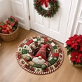 thumbnail image 6 of 3D Christmas Optical Illusion Round Rug, Christmas Gnome Quilt Tunnel Visual Trap Floor Mat for Living Room, Entryway, Bedroom and Holiday Home Decor, 23.62 Inch, 6 of 7
