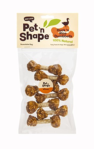 Pet 'n Shape Duck 'n Rice Dumbells - Natural Dog Treats, Duck, 3 Ounce