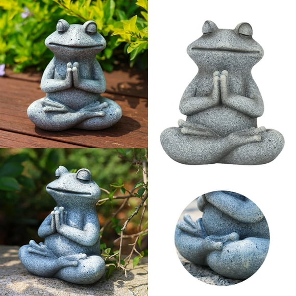 Ornement de Bureau Méditant et Figurines de Chien Sculpture en Résine pour Yoga Jardin Bureau Statue d'Animal Unique pour Présentation à la Maison et