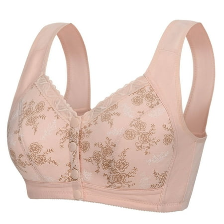 Fsqjgq Womens Underwear Strapless Bras for Women Sports Bra Front Closure Bras Comfort Adjustable No Underwire Seamless Bra Plus Size Wireless Bra Nipple Covers Back-Smoothing Bralette Bras Lingerie