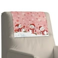 thumbnail image 4 of SCRAWLGOD Christmas Snowman Cane Holly Snowflake Pink 1 Pcs Sofa Headrest Cover Non Slip Headrest Protector for Recline Chair PU Leather Head Protector Cover for Living Room,Office Chair,17x27in, 4 of 7