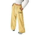 thumbnail image 2 of XEGLSBU Girls Sweatpants Size 7-8 Flare Girls Bow Drawstring Loose Fit Lightweight Straight Leg Athletic Casual Pants for Playful Comfort and Everyday Wear Yellow Size 12-13 Years, 2 of 4