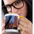 thumbnail image 2 of 3drose, Illinois,, Chicago River and Skyline at Dusk with Boat, 11oz Two-tone Yellow Mug, 2 of 6