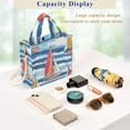 thumbnail image 5 of FORMRS Womens Corduroy Tote Bag Crossbody Shoulder Handbag with Pocket, Red Sailboats, 5 of 7