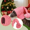 thumbnail image 5 of Dog Hat Snood Beanie with Pom Cozy Polyester Headwear for Small Dogs Christmas Walks Photo Outfits, 5 of 8