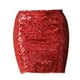 thumbnail image 3 of Faldas de mujer cortas con lentejuelas y lentejuelas para niña, falda elástica para cena, fiesta de graduación, cóctel, festival , Rojo, 3 of 7
