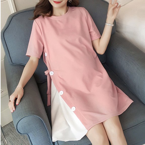 Maternity Dress, Cotton Loose Maxi Dress for Women, Pregnancy Summer Dress for Home Outdoor and Travel