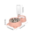 thumbnail image 3 of SHENGXINY Stainless Steel Cat Food Bowl and Water Bowl Set - 2 in 1 Automatic Gravity Water Dispenser, Leakproof Clean Feeder for Small Medium Dogs & Cats Pink 13.78x6.1x9.84in, 3 of 6
