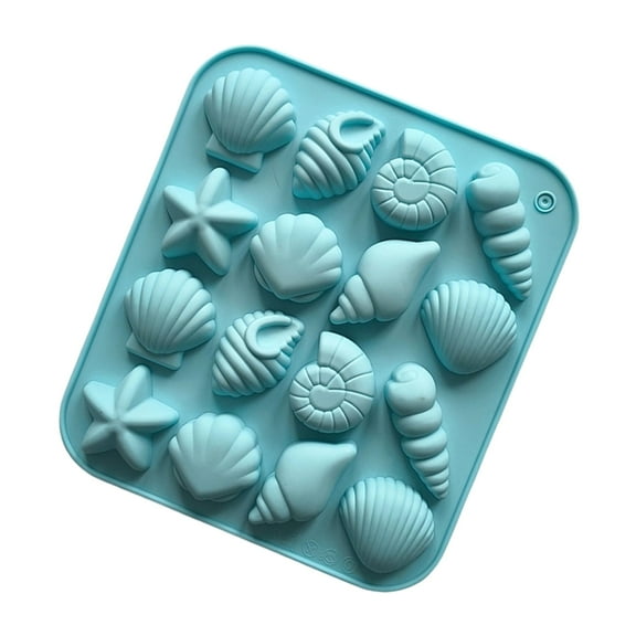 COOLHOOD 16 Cavity Sea Theme Silicone Baking Molds For Chocolate Candy Shell Starfishes Food Grade Mould