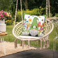 thumbnail image 2 of Spring Gnome Pillow Covers Set of 2, Green Throw Pillow Covers Outdoor Decorations Flowers and Butterflies Pillowcase Farmhouse Cushion Case for Home Yard, 18inx18in, 2 of 5
