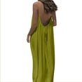 thumbnail image 4 of Antinious Women Solid Round Neck Sleeveless Spaghetti Straps Backless Loose Comfortable Plus Size Casual Sleepshirts, 4 of 5