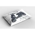 thumbnail image 2 of Ambesonne Motorcycle Pillow Sham 2 Pack, Sketch Scooter Motif, 36"x20", Dark Bluegrey and White, 2 of 3