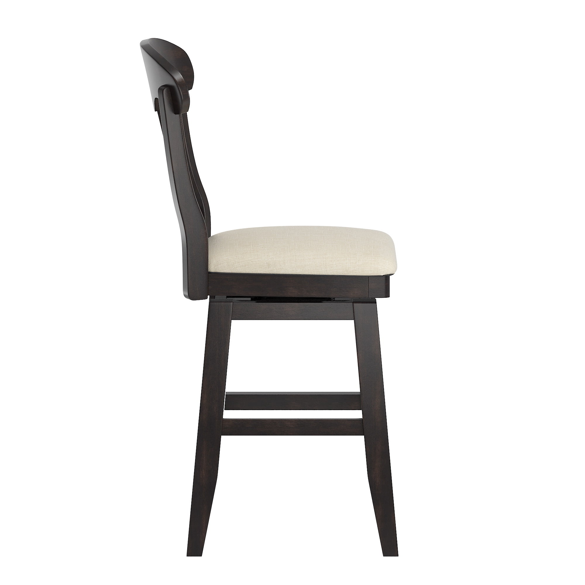 Weston Home Sheena Napoleon Back 24-inch Counter Height Wood Swivel Stool, Antique Black