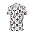 thumbnail image 6 of Wukai Pirate Puppy Print Men's Short-Sleeved Mesh T-Shirt,Quick-Dry Short Sleeve Workout T-Shirt-, 6 of 8
