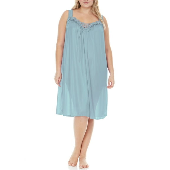 EZI Nightgowns for Women - Soft & Breathable Satin Night Gowns for Adult Women - Medium to Plus Size Womens Sleep Shirts - Knee-Length Nightgown