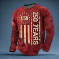 thumbnail image 2 of Gyexs 250 Anniversary USA Shirt for Men 250 Year Flag Print 250th Birthday T-Shirt Casual Crewneck Long Sleeve Tops #02 Red, Size XXL, 2 of 3