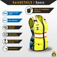 thumbnail image 6 of KwikSafety (Charlotte, NC) TIGER QUEEN Safety Vest for Women (IRIDESCENT Design) 9 Pockets Premium Class 2 Custom High Visibility ANSI OSHA Reflective Construction with Zipper | Yellow Small, 6 of 6