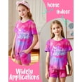 thumbnail image 4 of Girls Pajamas Sets Short Sleeve Summer Pjs for Girls Bow Sleepwear Clothes Sets Size 3-16, 4 of 8