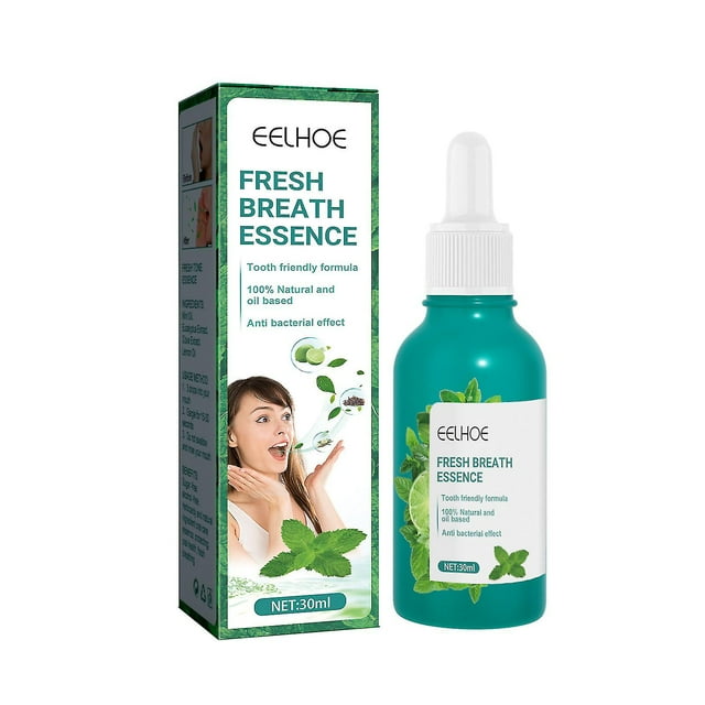 Fresh Breath Essence, Cool Peppermint Oral Care Mouth Freshener, Breath Freshener, Bad Mouth Smell Removing Serum