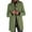 Bean green, variant on Women's long pea coat, stand collar, single-breasted, wool blend pea coat, thickened