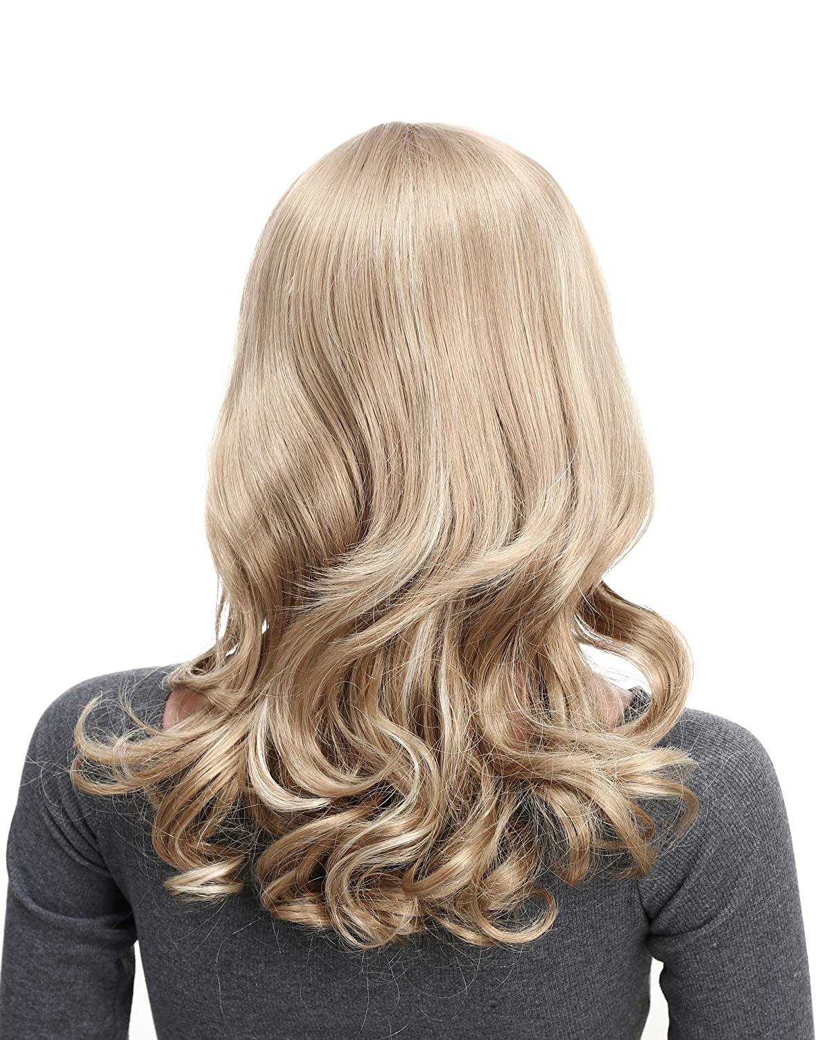 Onedor Full Head Beautiful Long Curly Wave Stunning Wig Charming Curly Costume Wigs with Fringe (24H613 Blonde Highlights) - image 3 of 6