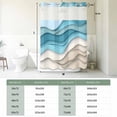 thumbnail image 5 of Aqua Beige Ombre No Hook Shower Curtain with Snap in Liner, Modern Abstract Moire Art Geometric Double-Layer Waterproof Fabric Shower Curtains for Bathroom Hotel Bathtub, Mesh Top 72"x78", 5 of 9