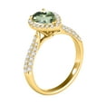 thumbnail image 3 of Mauli Jewels Rings for Women 1.55 Carat Diamond and Pear Shaped Green Amethyst Ring 4-prong 10K Yellow Gold, 3 of 7