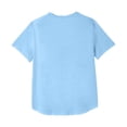 thumbnail image 3 of Men T Shirts Solid Color V Neck Tops with Edge Hem Short Sleeve Loose Breathable Comfy Beach Relaxed Fit Blue Mens Shirts, 3 of 4