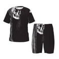 thumbnail image 1 of Fotbe Gothic Skull Drape Pijama Estampada de 2 Piezas para Niños – Ropa de Dormir de Manga Corta Cómoda para Niños y Niñas, Camiseta y Shorts de Algodón-X-Large, 1 of 6