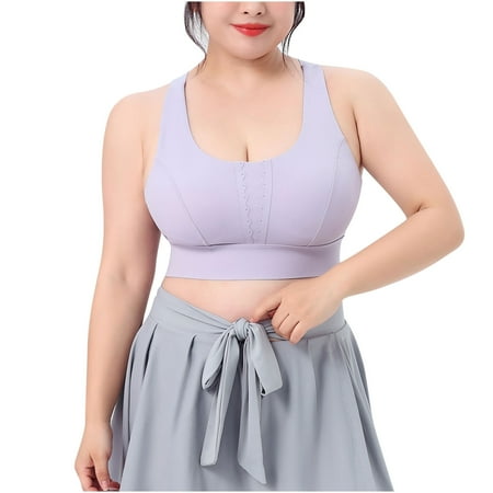 WMTBSRSW Summer Sales High Support Sports Bra for Women Shock Proof High Impact Adjustable Criss Cross Back Workout Yoga Tank Tops Full Coverage Bras for Large Bust Ladies