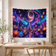 thumbnail image 5 of Cosmic Night Landscape with Glowing Crescent Moon and Enchanted Forest, Dreamy Fantasy for Space Lovers, Celestial Wall Art Decor, Halloween Gift Tapestry Wall Hanging for Bedroom and Living Room, 5 of 7