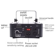 DJ Party Lights, 3D Animation RGB Stage Lighting, DMX512 Music Sound Activated Disco Projector Lights, Remote Control Beam Effect Scan Light for Bar Wedding Nightclub Live Show