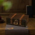 thumbnail image 5 of HongHeng Wooden Treasure Chest Storage Box with Lock, Antique Vintage Small Storage Box for Jewelry Organizer, Gift Box and Room Decoration, 5 of 6