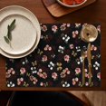 thumbnail image 4 of Pioneer Flower Floral Print Pattern Summer Placemats Table Placemats Set Of 6-Linen Kitchen Washable Placemats Table Mats 12x18 Inch Non-Slip Heat Resistant, 4 of 5