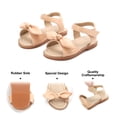 thumbnail image 3 of Toddler Girl Nude Sandals Size 8 Easter Flower Girl Dress Shoes Open Toe Little Kid Summer Flats, 3 of 5