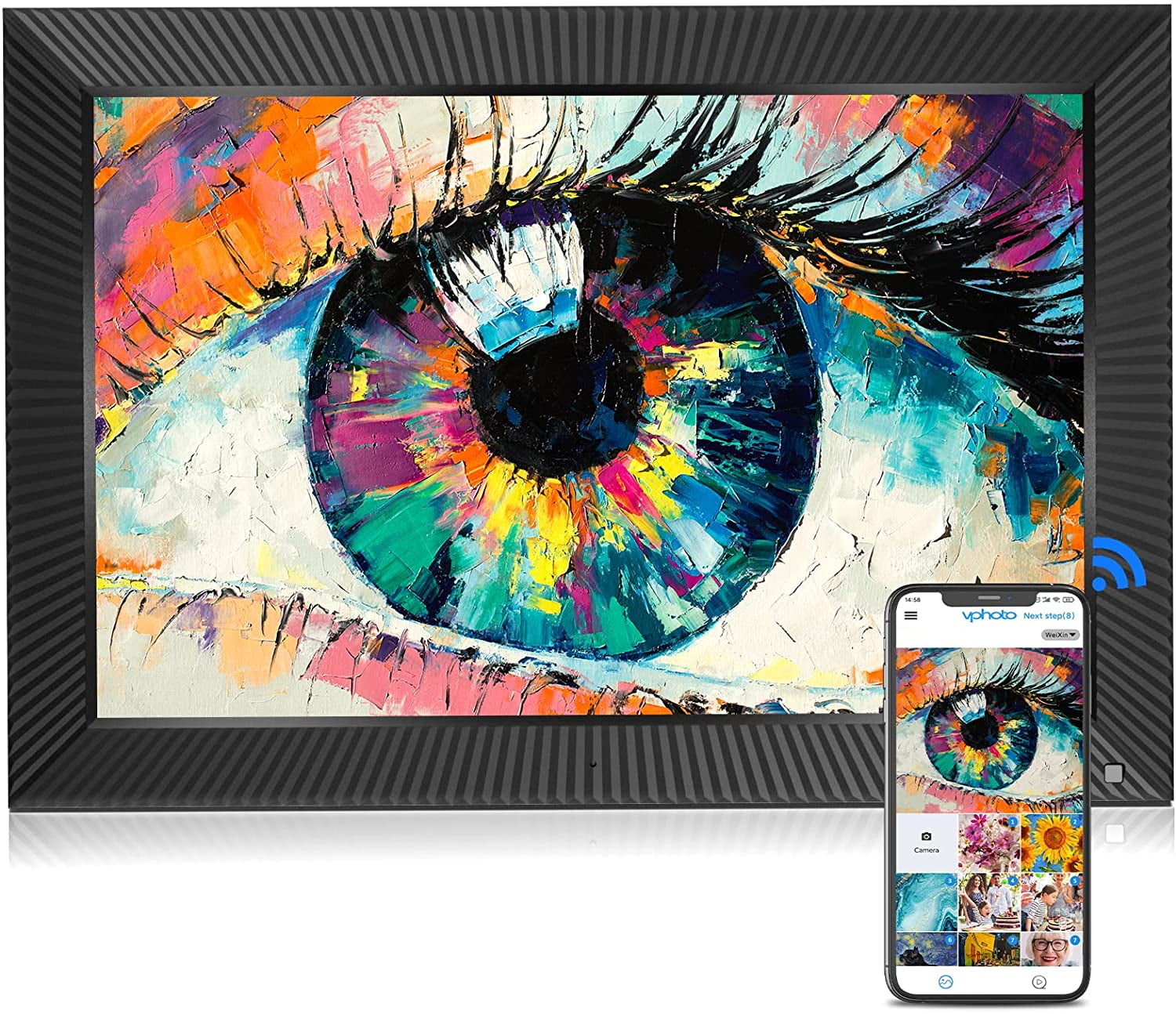 NexFoto 13 Inch Digital Photo Frame with IPS Screen, Smart WiFi