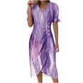 thumbnail image 1 of Robes à Manches Courtes pour Femmes Robe pour Femmes Été Imprimé Floral Ourlet Irrégulier Robe Col en V Manches Courtes Robes à Boutons Robes Courtes d'Été pour Femmes Robes Courtes pour Femmes Été, 1 of 6