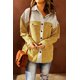 thumbnail image 3 of ABPHQTO Chaqueta De Mujer De Pana Color Block Con Botones Gris, 3 of 5