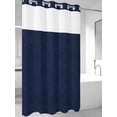 thumbnail image 4 of Solid Dark Blue No Hook Shower Curtain Waterproof, Bathroom Curtains with Snap in Liners and See Through Top Window, Minimalism Abstract Denim Texture Hotel Style Bathtub Curtains Shower 36"Wx72"L, 4 of 8