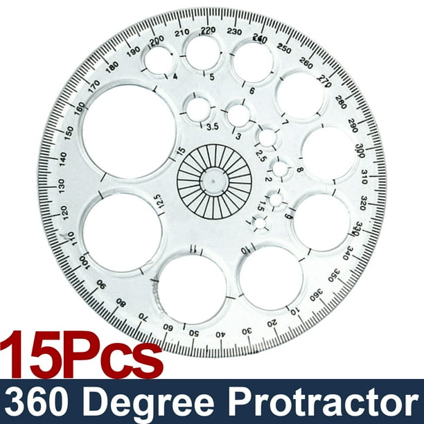 15 Pcs Protractor Set, Protractor Ruler, Drafting Tools, Circle