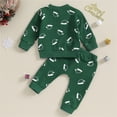 thumbnail image 6 of Coerni Kids Outfit Soft Cotton Warm Crewneck Long Sleeved Round Neck Christmas Hat Print Suit Clothes Set For Baby Girl Is Here, 6 of 6