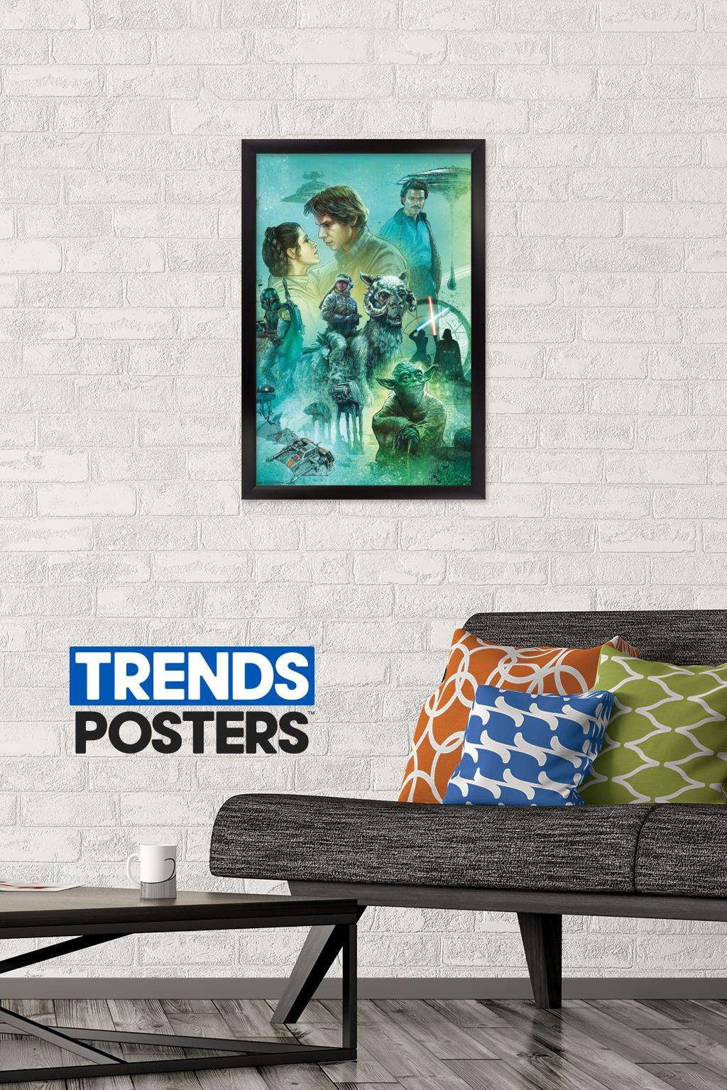 Star Wars: The Empire Strikes Back - Celebration Mural Wall Poster, 14.725" x 22.375", Framed
