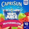 Capri Sun 100% Juice Drink Blend from Concentrate Juice Boxes, 10 Pouches, for School Lunches and On-the-Go Hydration, Watermelon with Added Ingredients and other Natural Flavor, 6 oz