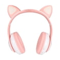 thumbnail image 2 of Auriculares LXB39C para niños con Bluetooth 5.0, plegables, inalámbricos, con orejas de gato y música brillante (rosa y blanco), 2 of 14