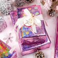 thumbnail image 2 of Papel de regalo Retrify rosa con copos de nieve 43 cm x 10 m en rollo, 2 of 6