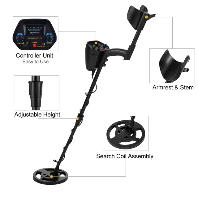 Handheld Metal Detector for Adults & Kids High Accuracy Gold Detectors All Metal & DISC Mode Waterproof Search Coil for Detecting Gold Coin Treasure Hunting With Headphone