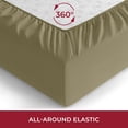 thumbnail image 3 of Mellanni Fitted Sheet, up to 16" Deep Pocket, Soft Microfiber, 1 Piece Queen, Olive Green, 3 of 7