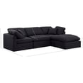 thumbnail image 3 of Meridian Furniture Indulge 105" Linen Fabric L-Shaped Modular Sectional in Black, 3 of 9