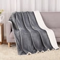 thumbnail image 3 of DSSTYLES Throw Blanket Flannel Fleece Soft Luxury Warm Bed Blanket Reversible Sherpa Blanket Fuzzy Plush Luxury Snuggle Blanket, Machine Washable Blankets Fall Winter Blanket for Couch Bed Sofa Chair, 3 of 8