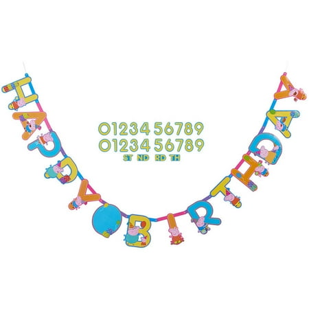 Left Side Banner - Peppa Pig Add-an-Age Birthday Party Banner, 10.5 ft.